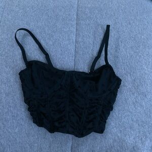 Gilly Hicks corset top with black hearts